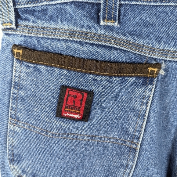 Y2K Riggs by wrangler Workwear rugged utility work carpenter denim jeans 36x34 - Picture 6 of 9